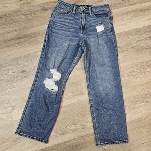 Ultra High Rise Vintage Straight Denim Light Distressing